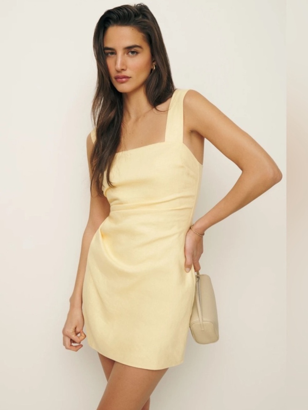 Reformation Kerrigan Yellow Linen Dress